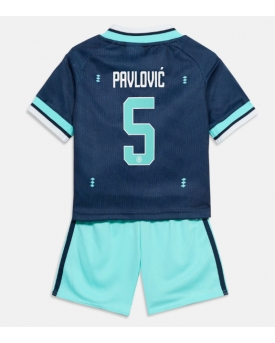 Billige Fotballdrakt Tyskland Aleksandar Pavlovic #5 Replika Bortedraktsett Barn VM 2026 Kortermet (med bukser)